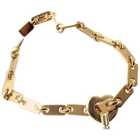 vintage cartier gold link bracelet|cartier lock and key bracelet.